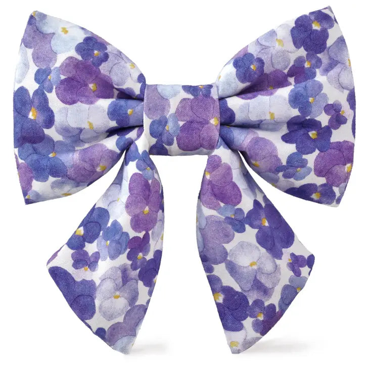 Pretty Pansies Dog Bow