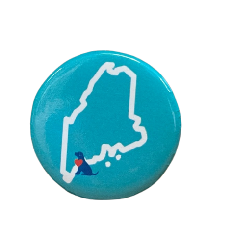 State of Maine with Dog button
