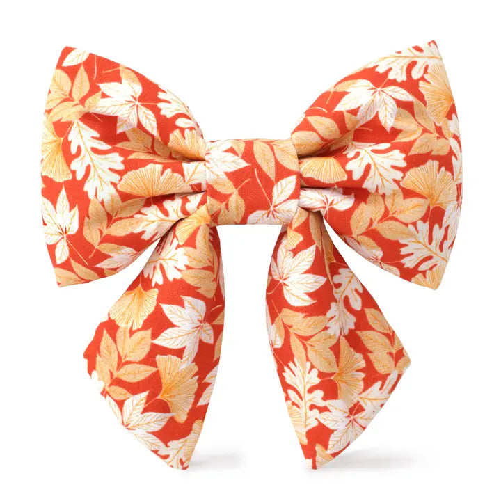 Autumn Leaves Dog Bow