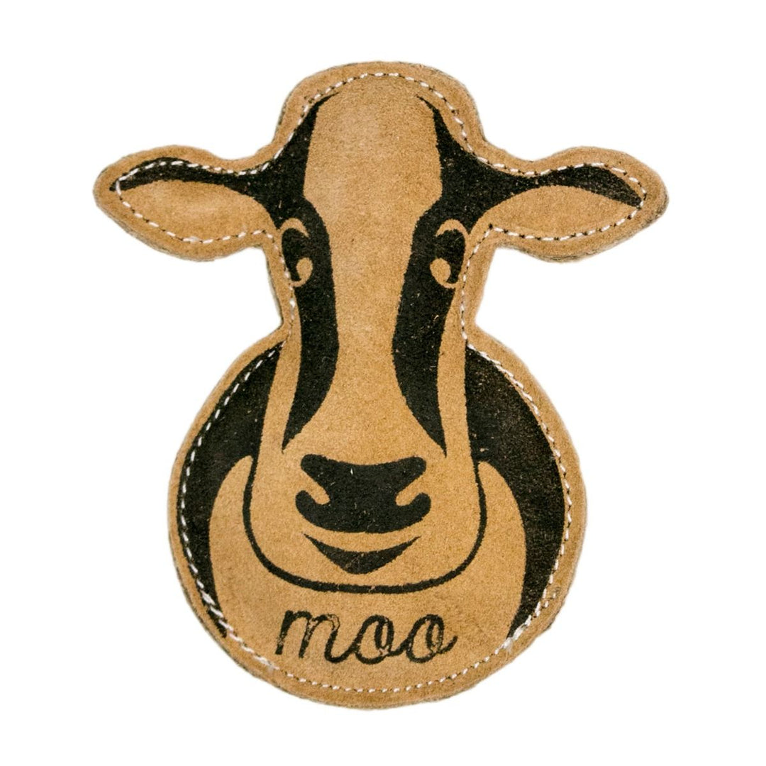Moo Cow Natural Leather Dog Toy