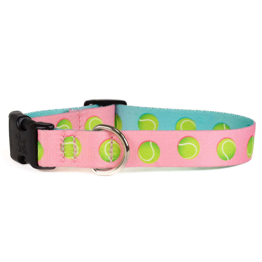 Pink Tennis Balls Printed Dog Collar