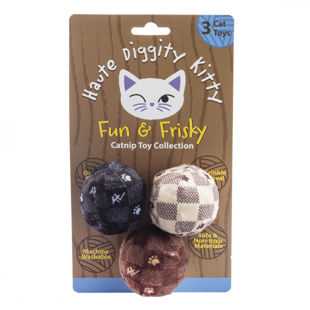 Kitty Vuiton Checker Balls 3-Pack