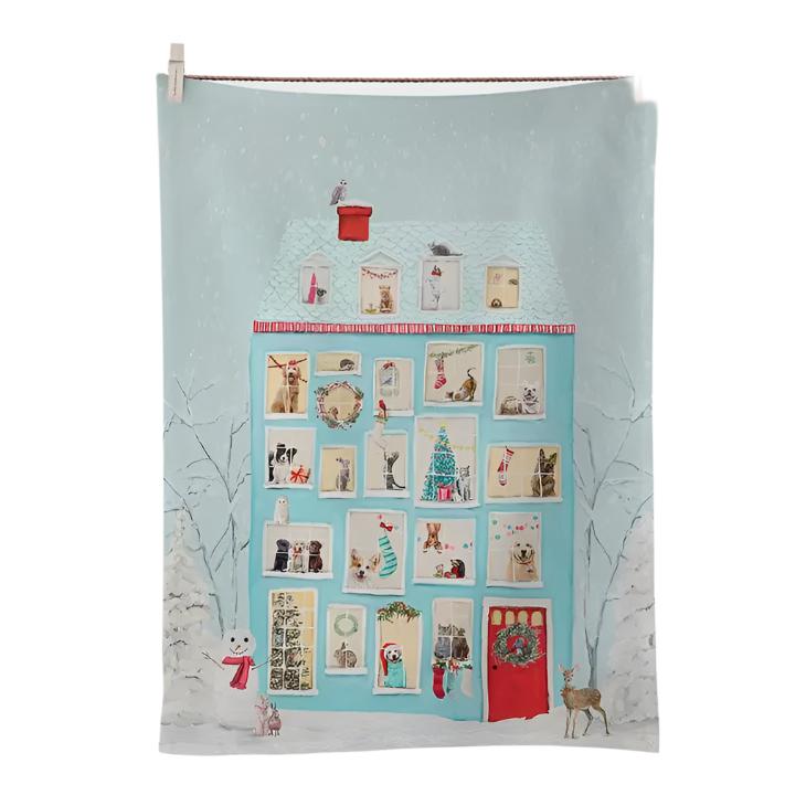 Festive Animal House Tea Towel