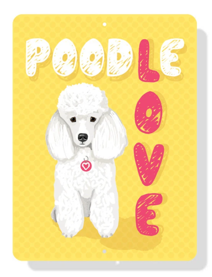 White Poodle (Miniature & Toy) Indoor/Outdoor Sign)