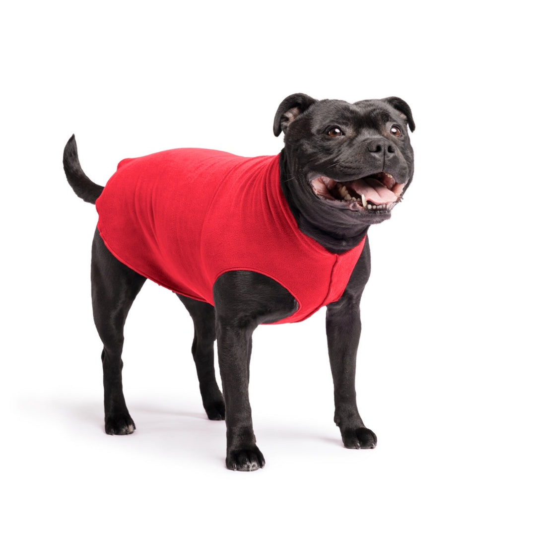 Gold Paw Stretch Fleece - Red