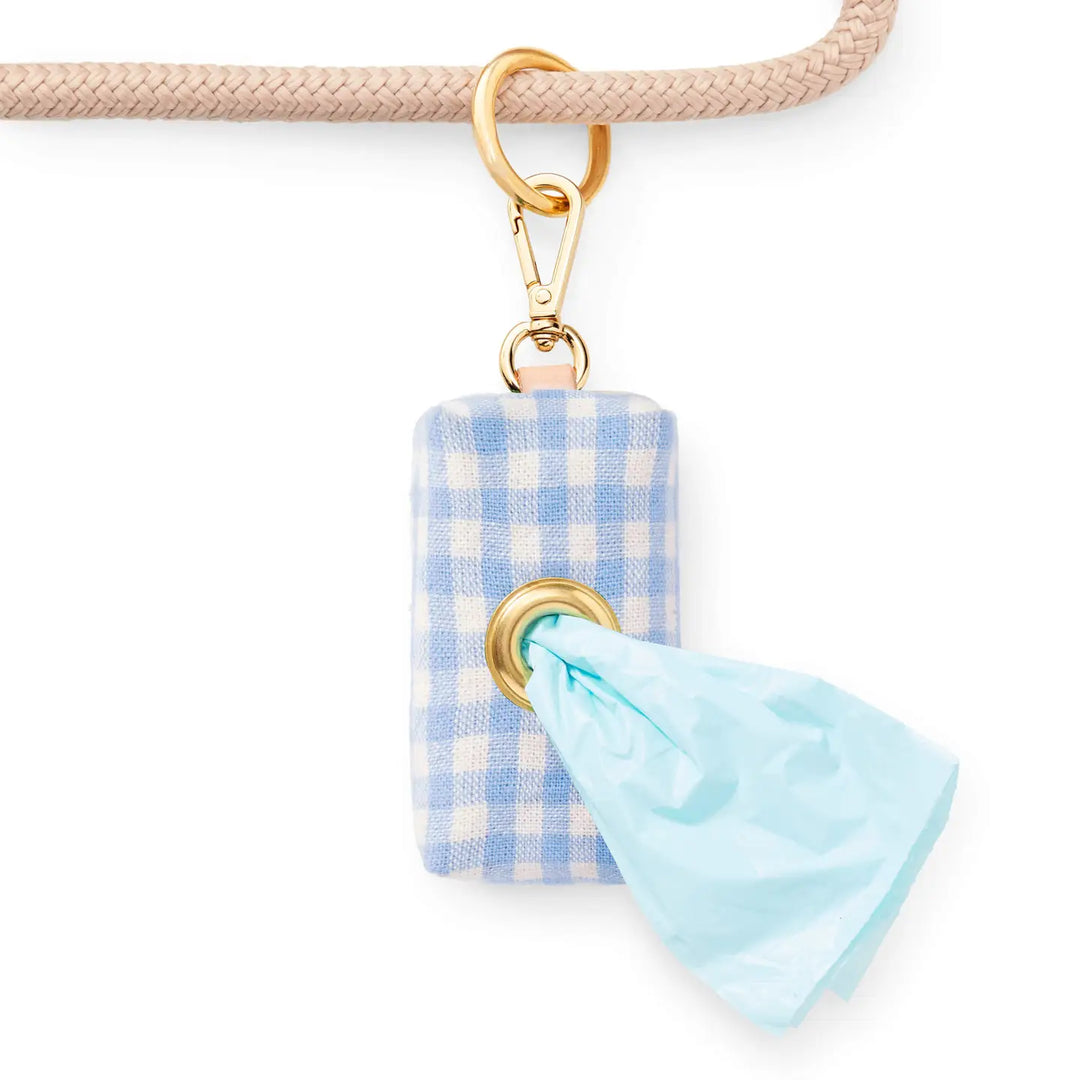 The Foggy Dog Bag Dispenser - Sky Blue Gingham