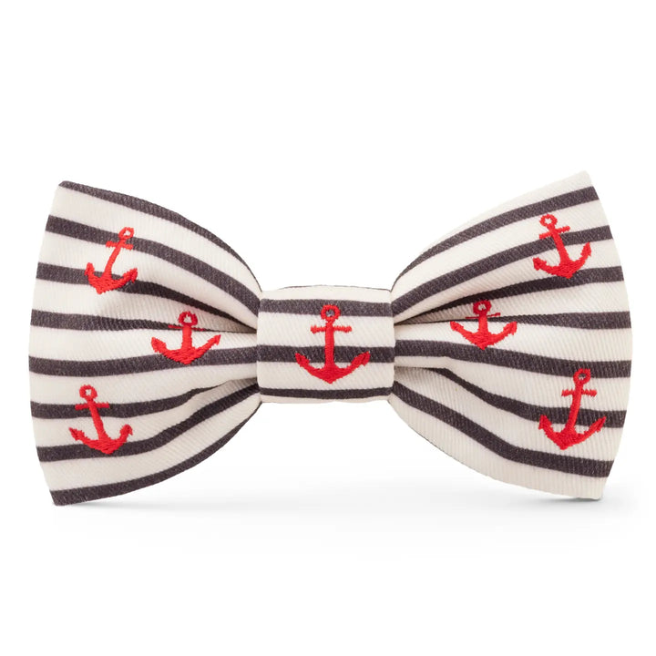Anchor Embroidered Dog Bow Tie