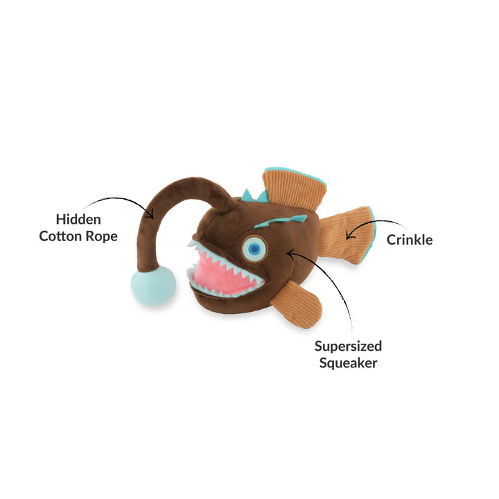 Ocean Buddies Anglerfish Plush Dog Toy