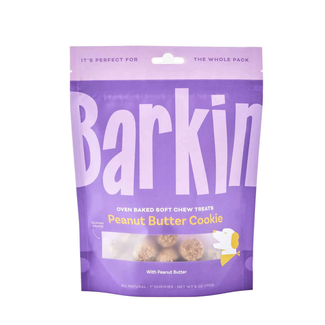BARKIN Peanut Butter Cookie Soft & Chewy Dog Treats