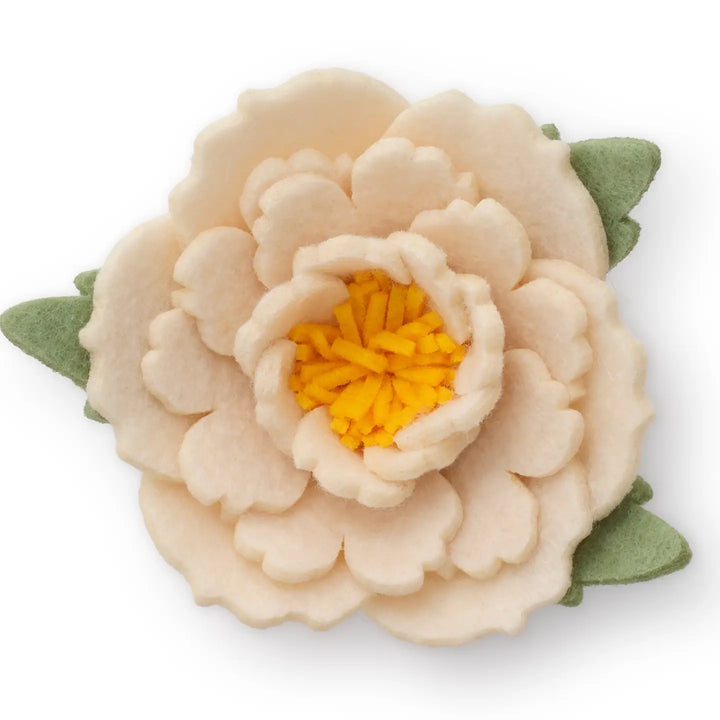 Ivory Peony Dog Collar Flower