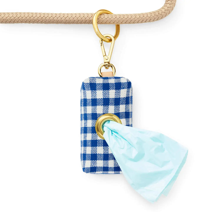 The Foggy Dog Bag Dispenser - Lake Blue Gingham