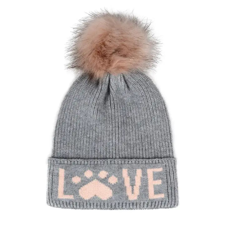 LOVE Pompom Knit Beanie