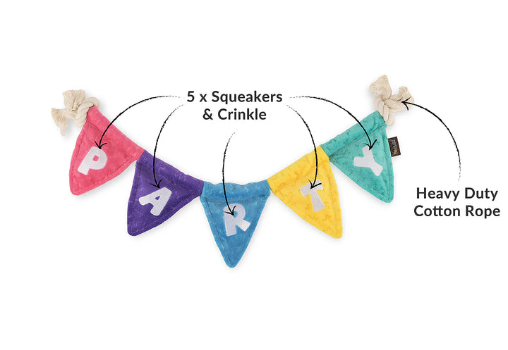 Party Animal Tug N' Party Banner Dog Toy