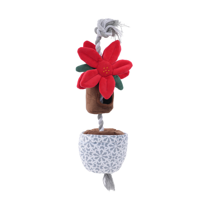 Treat & Tug Poinsettia Dog Toy