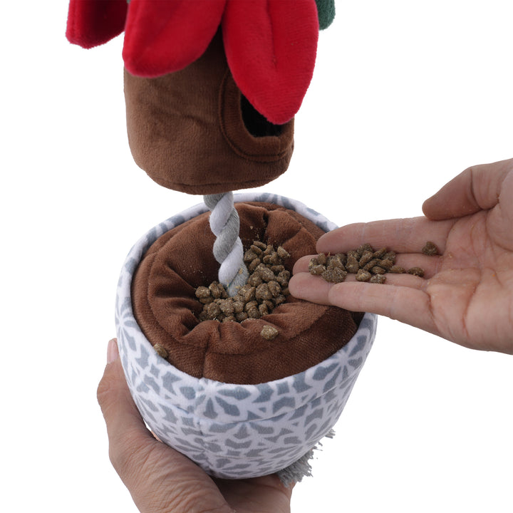 Treat & Tug Poinsettia Dog Toy