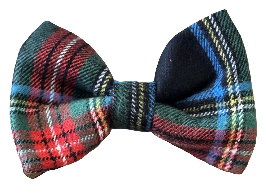 Black Tartan Plaid Flannel Bow Tie