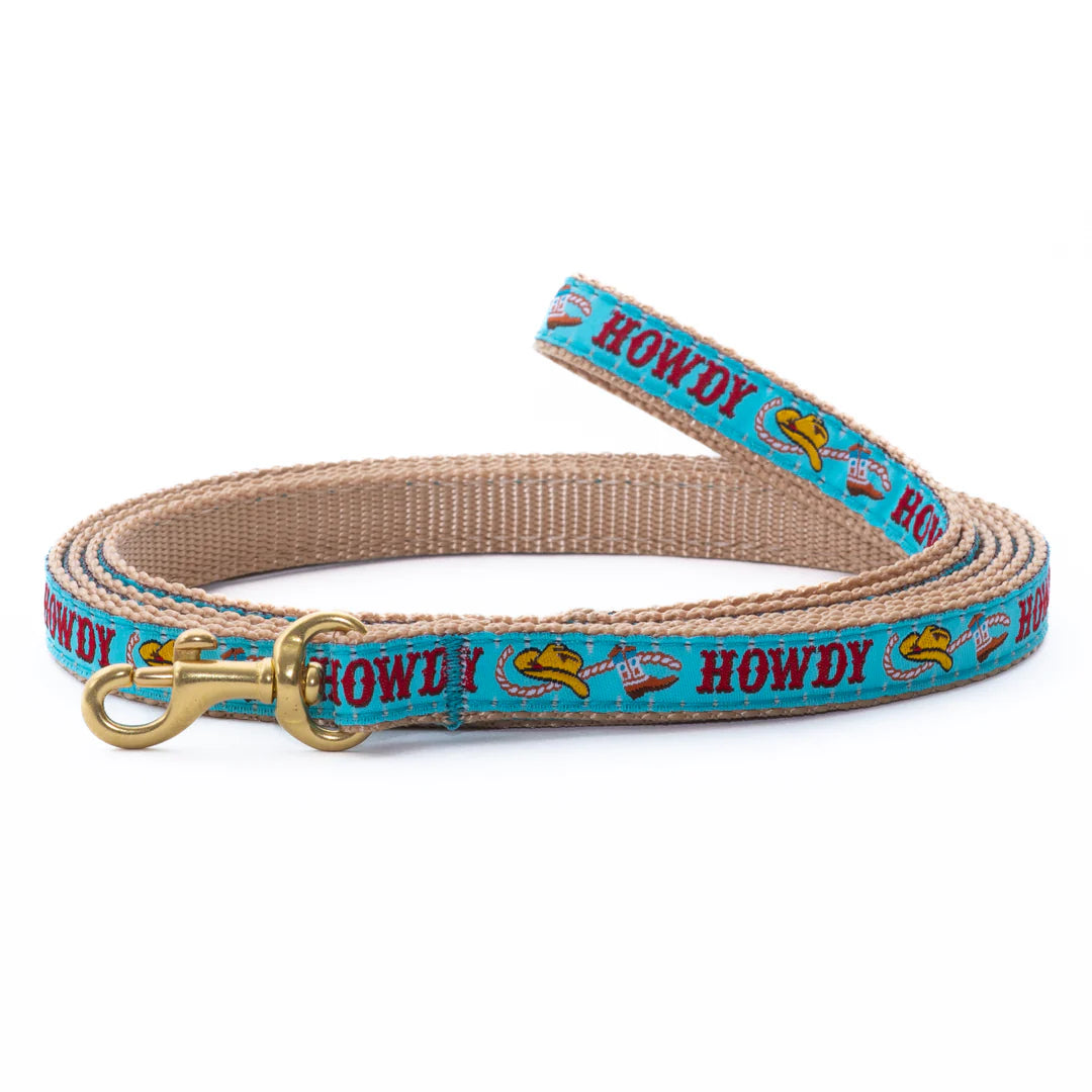 Blue "Howdy" Dog Lead