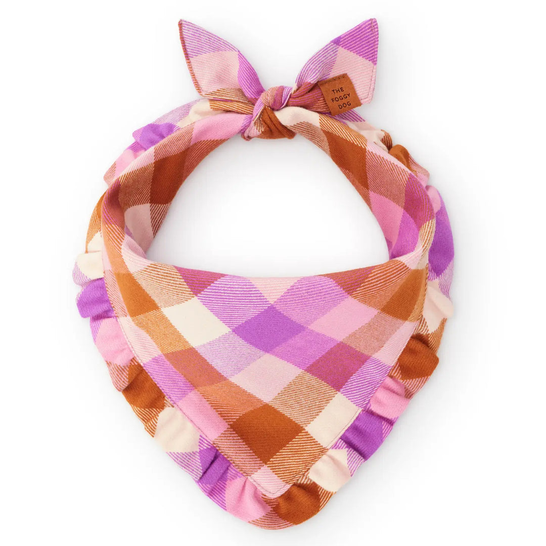 Bramble Flannel Ruffled Dog Bandana