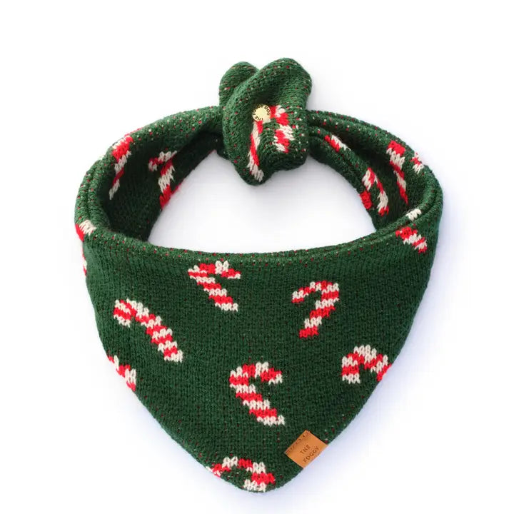 Candy Cane Knit Dog Bandana