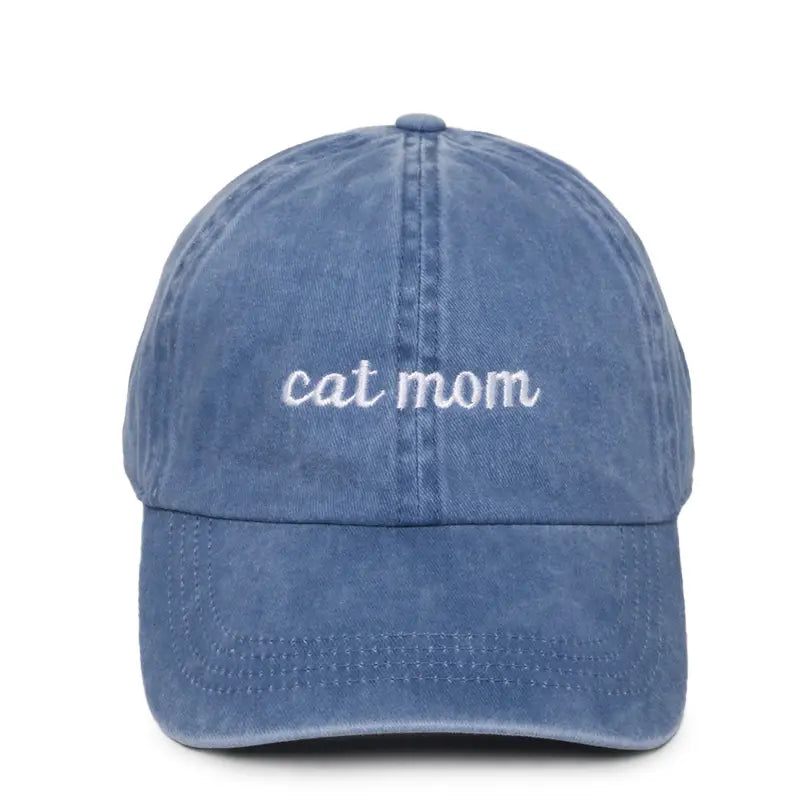 "Cat Mom" Embroidered Baseball Cap