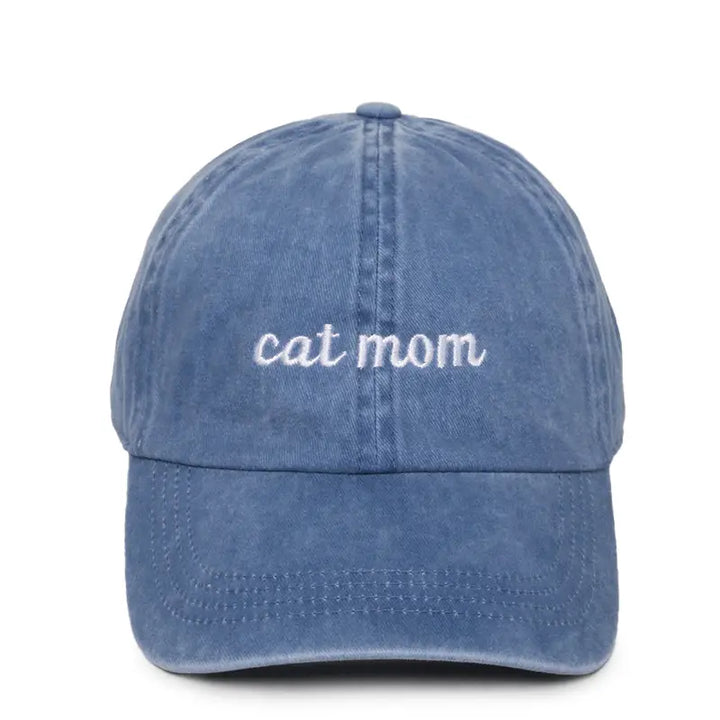 "Cat Mom" Embroidered Baseball Cap