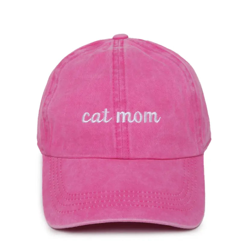 "Cat Mom" Embroidered Baseball Cap