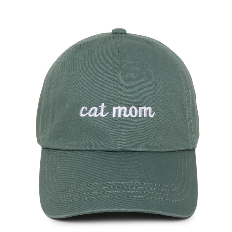 "Cat Mom" Embroidered Baseball Cap