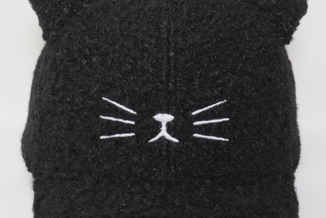 Cat Face Sherpa Baseball Cap