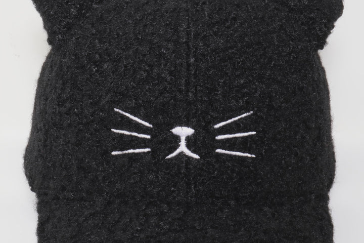 Cat Face Sherpa Baseball Cap