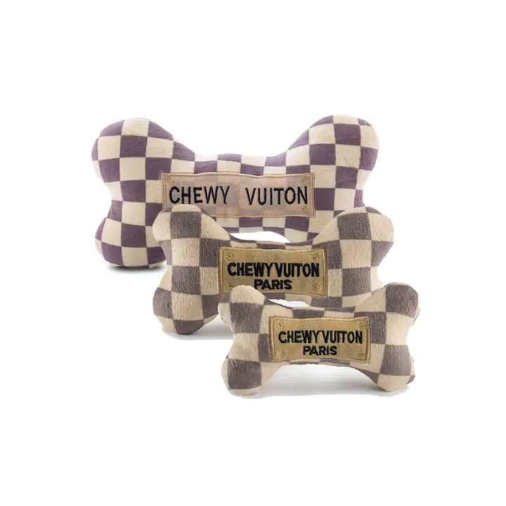 Chewy Vuiton Checker Bone