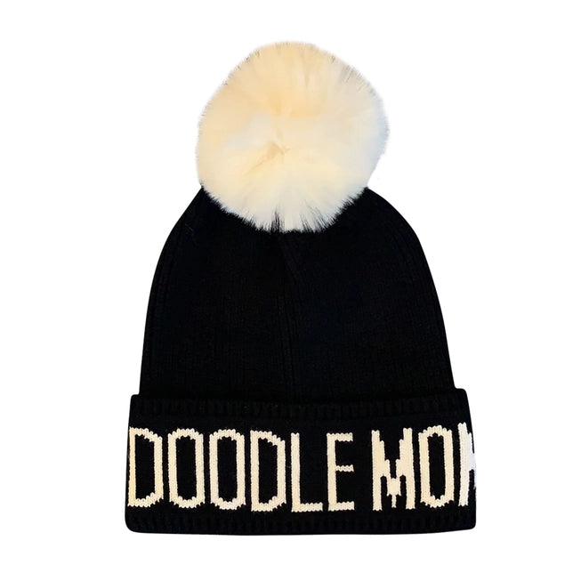 Doodle Mom Pompom Knit Beanie