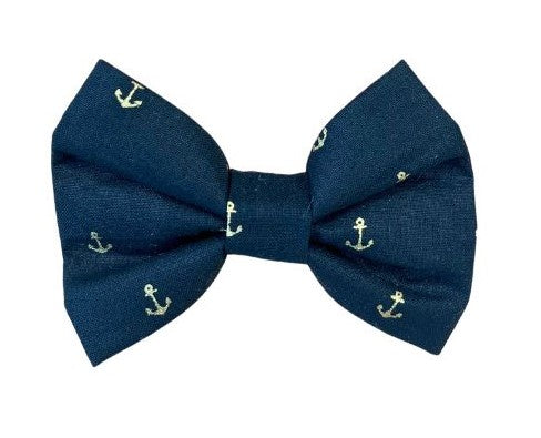 Gold Anchors on Black Bow Tie