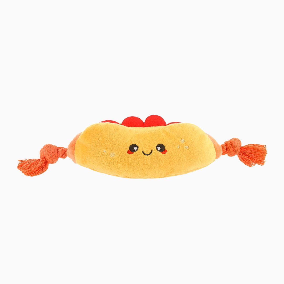 Hot Dog Toy w/Rope Knots