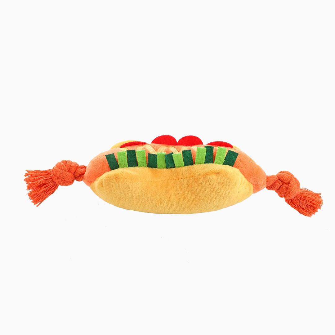 Hot Dog Toy w/Rope Knots