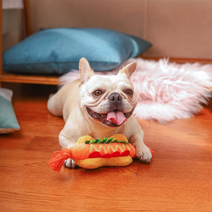 Hot Dog Toy w/Rope Knots