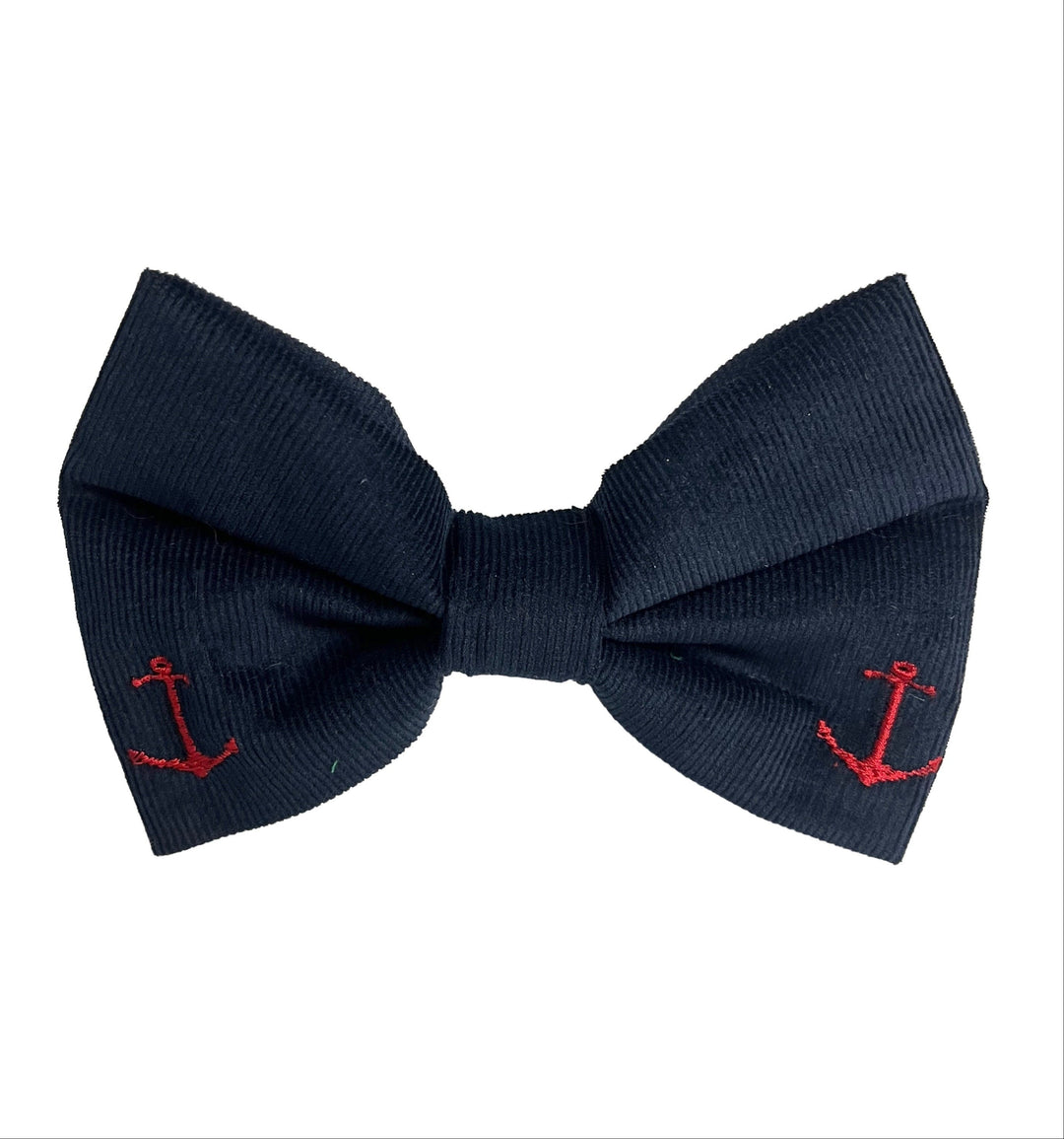 Red Anchors on Navy Corduroy Bow Tie