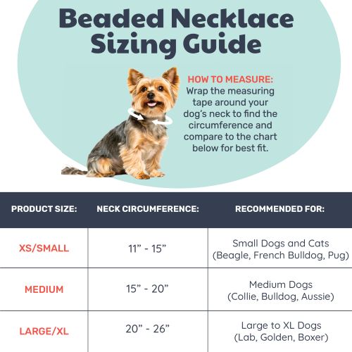 Pearl Beaded Pet Necklace Size Chart