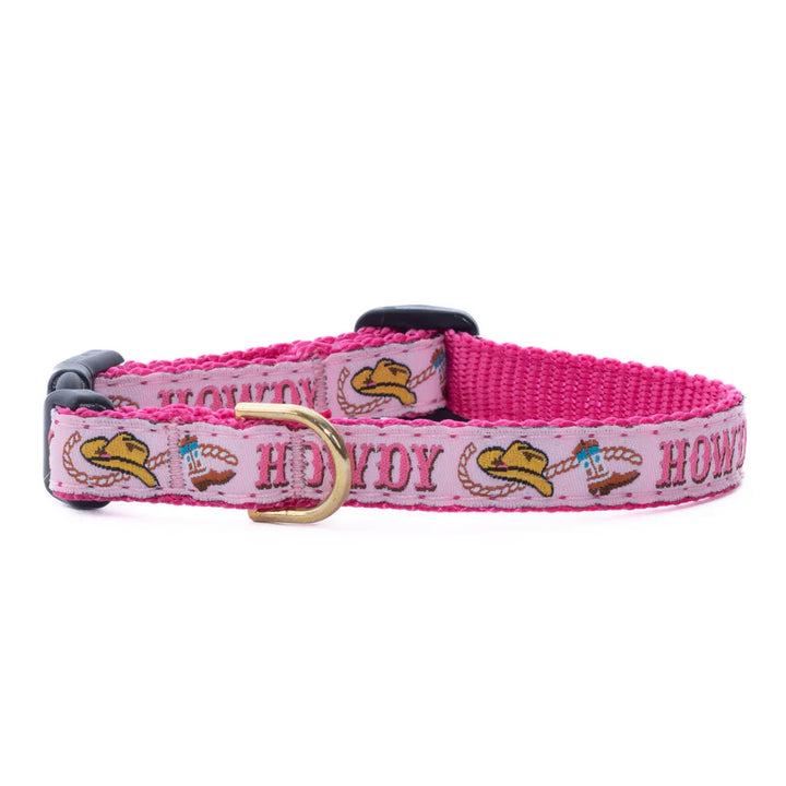 Pink "Howdy" Dog Collar