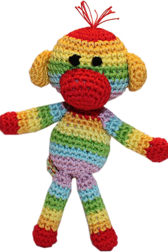 Organic Cotton Rainbow Monkey Toy