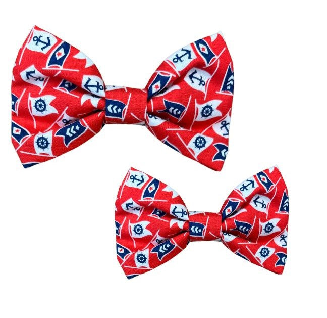 Red, White & Blue Nautical Flags Bow Tie