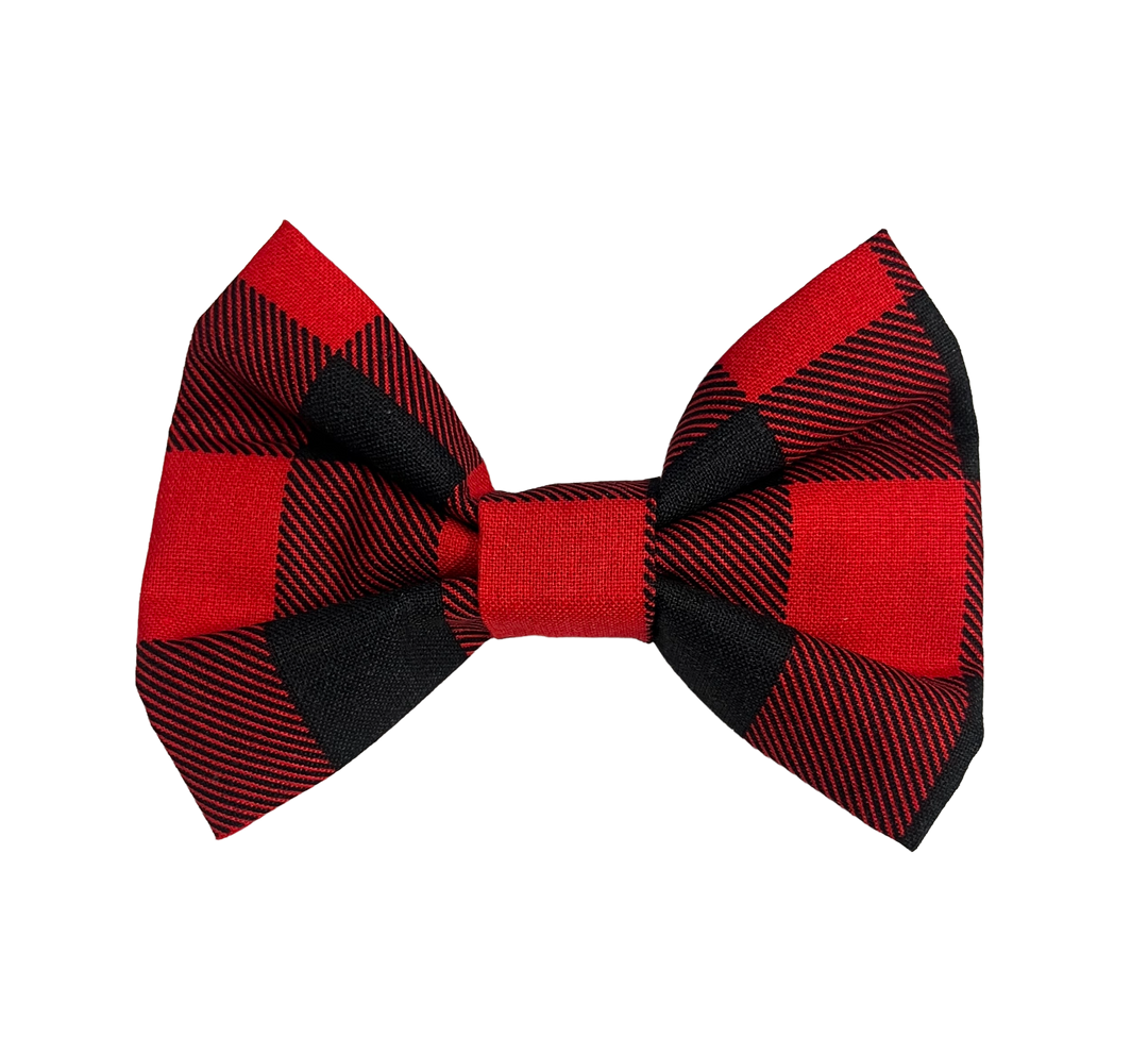 Red & Black Buffalo Check Bow Tie