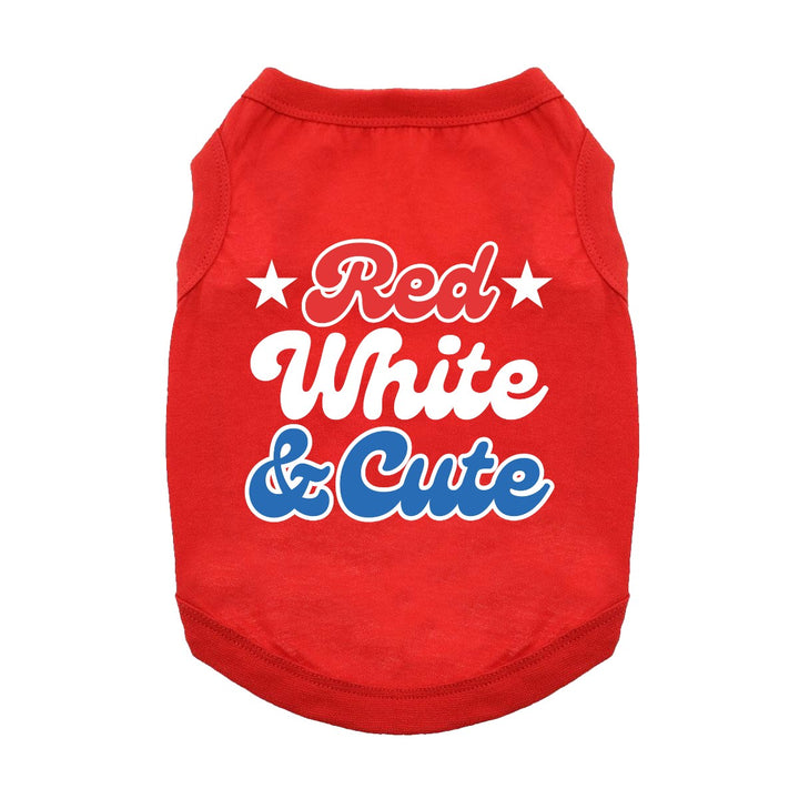 Red, White & Cute Dog Tee