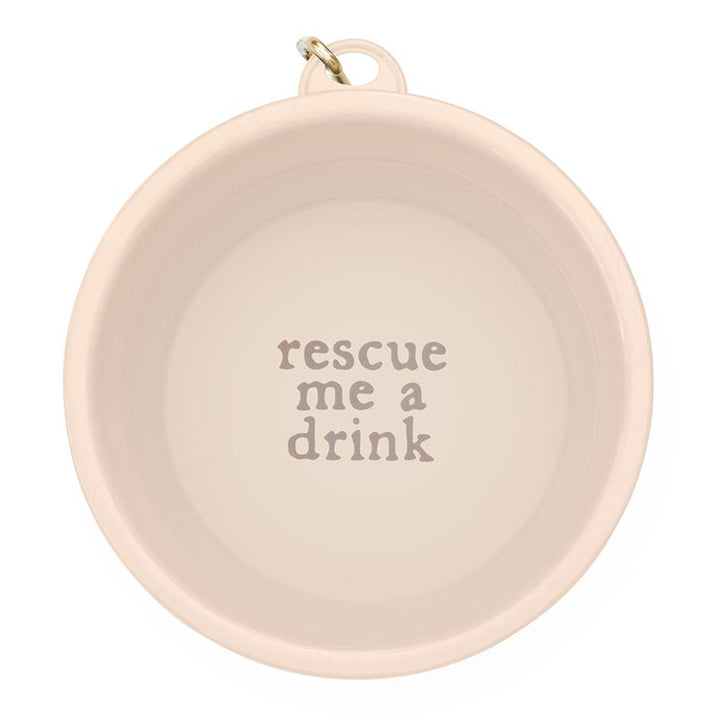 "Rescue Me a Drink" Collapsible Dog Bowl