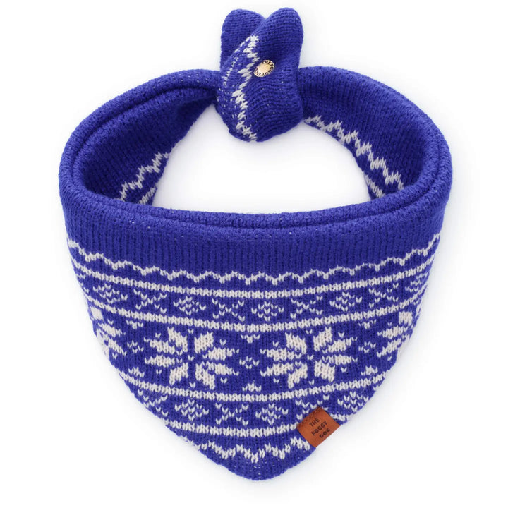 Snowflake Fair Isle Knit Dog Bandana