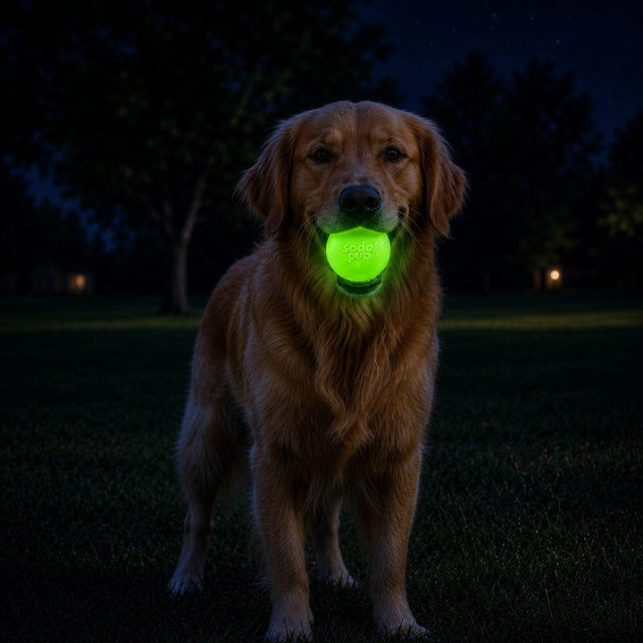 Glow-in-the-Dark Squeaky Dog Ball