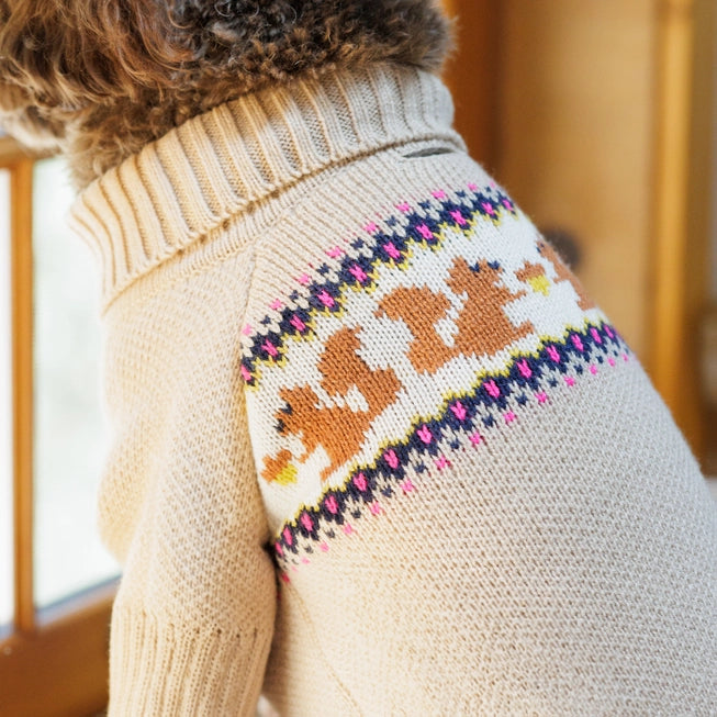 Squirrel Cable Knit Dog Sweater