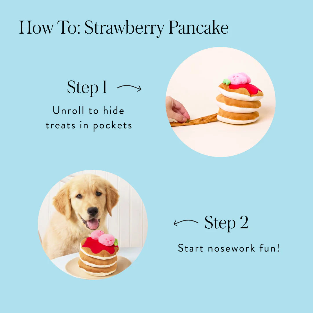 Strawberry Pancake Snuffle Dog Toy