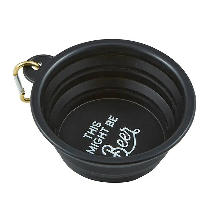 "This Might Be Beer" Collapsible Dog Bowl