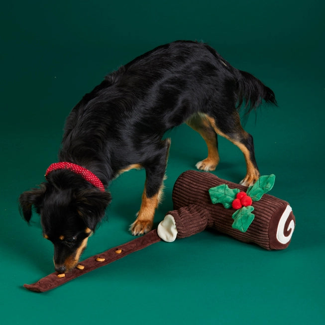 Yule Log Interactive Snuffle Dog Toy